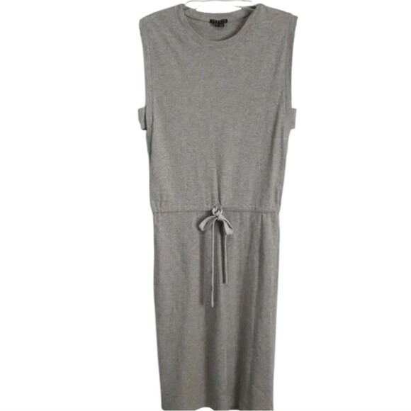 Theory Caneil Cotton Sleeveless Gray Dress Drawstring Waist Size Small womens - Picture 2 of 5